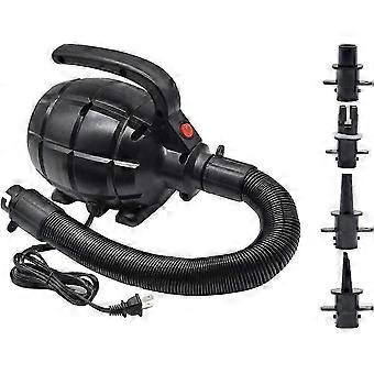 Pompe à air électrique 220 V 600 W CA noire avec 4 embouts détachables pour matelas gonflables et jouets de piscine
