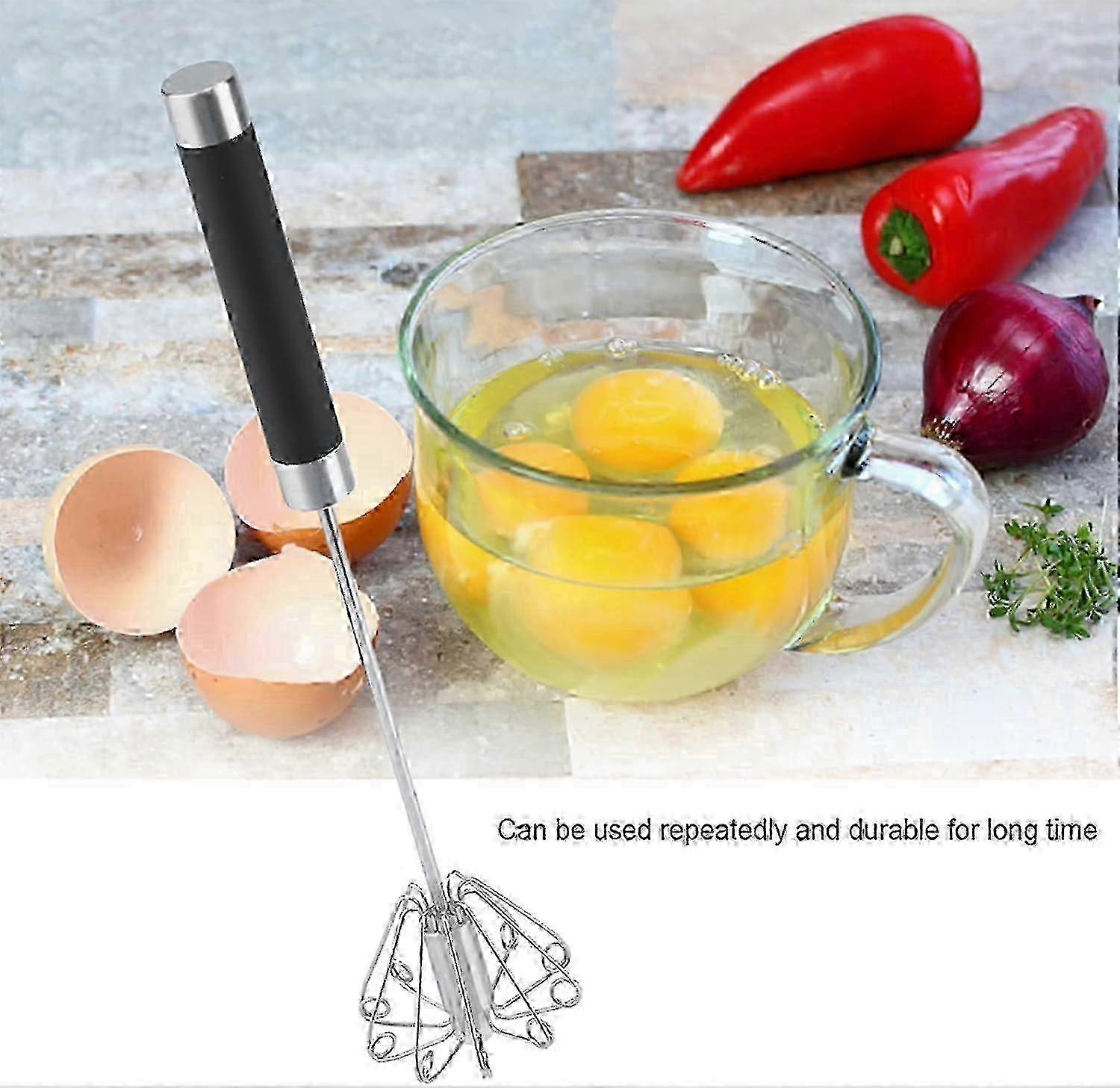 Rotatable Stainless Steel Egg Beater