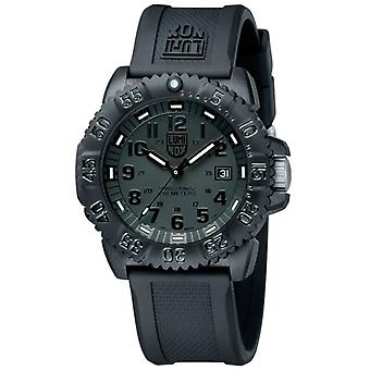 Luminox Navy Seal Blackout Watch for Men Analog Quartz With LX3051BO Rubber Bracelet