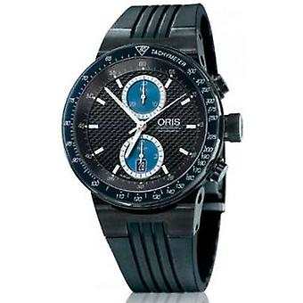 R. Oris Williams F1 team svart es.ne. Automatisk analog man Watch med OR67375634754RS gummi armbånd