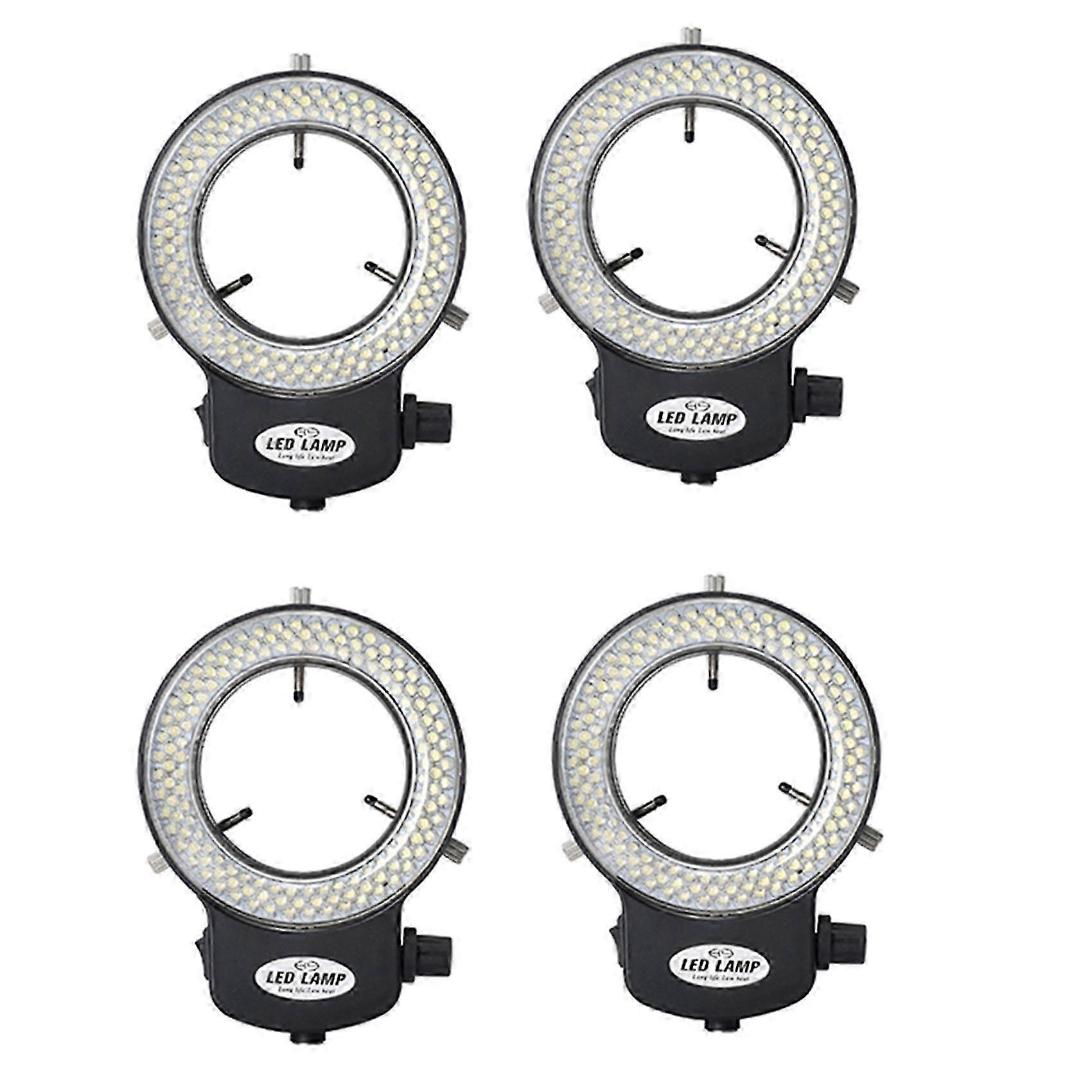4X Microscope Light- Ring Light Adjustable 144 Lamp Beads LED Light Source Industrial Microscope Ring EU Plug-JNNJV