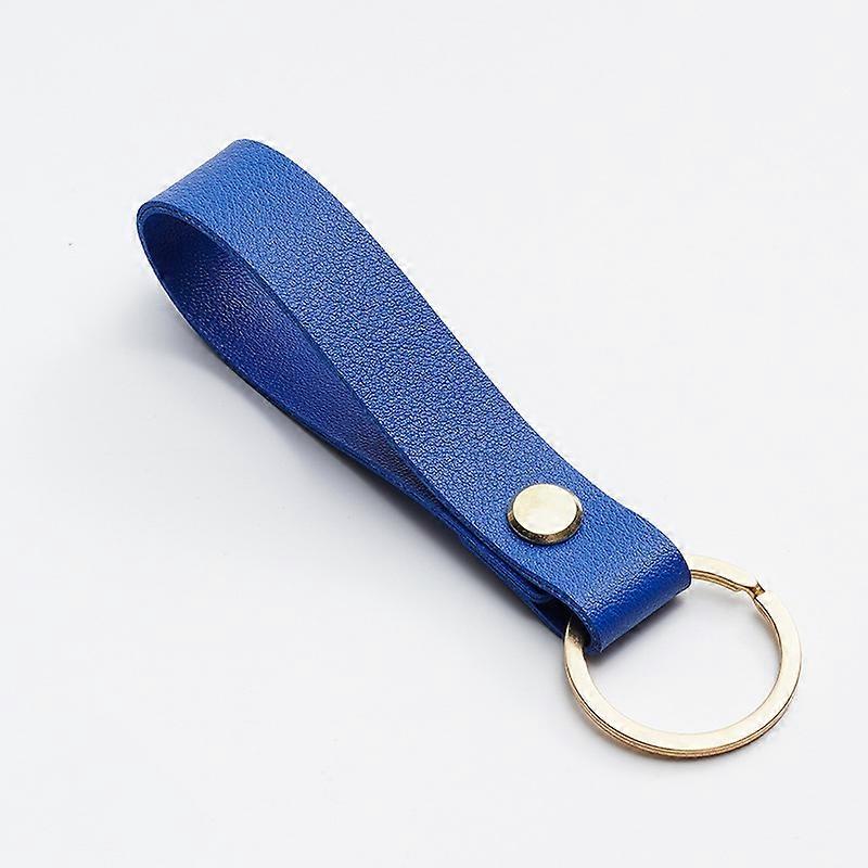9pcs PU Leather Keychain Royal Blue 9.5x1.6cm