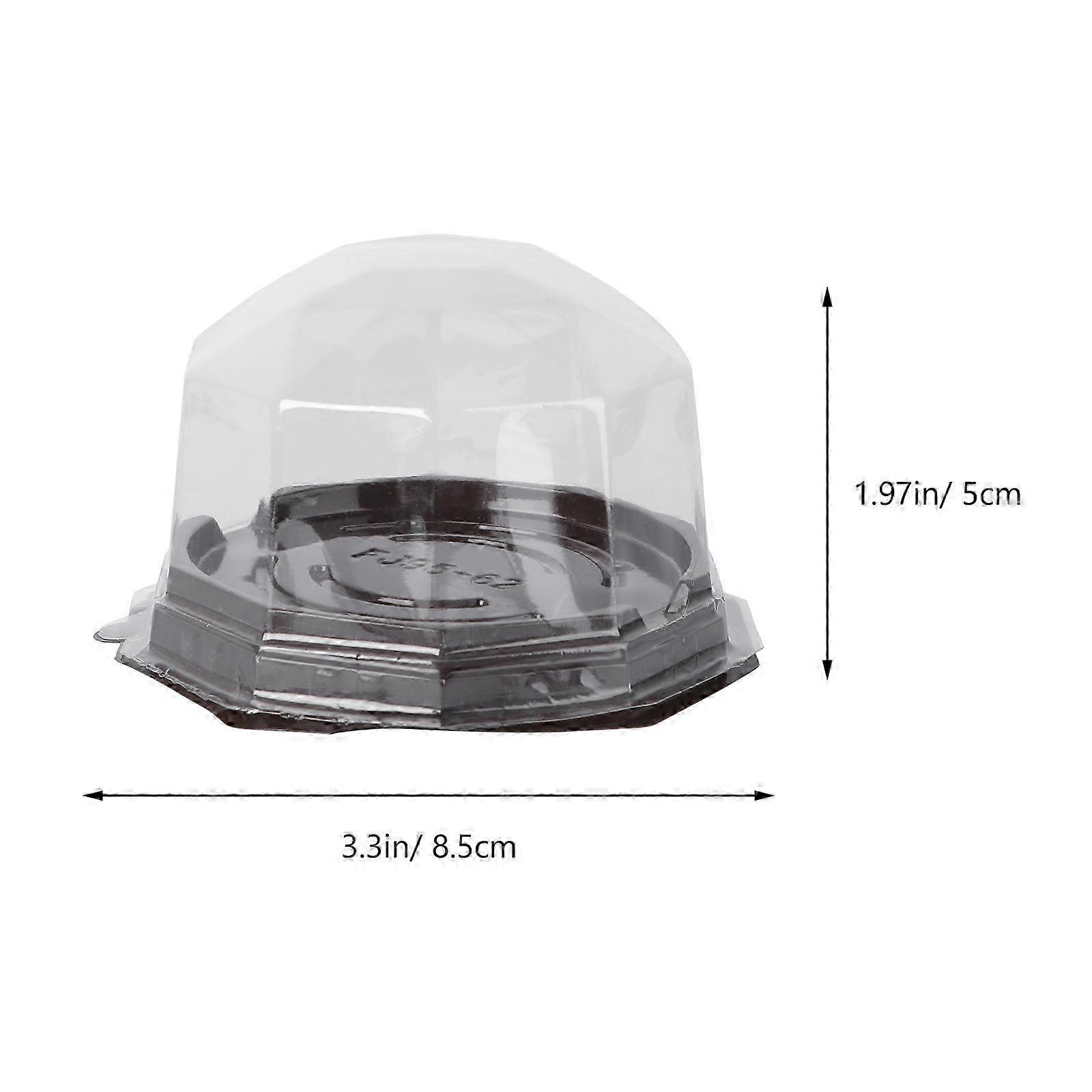 Cake Box Transparent Plastic compatible with Dessert Use 50Pcs Clear Muffin Boxes