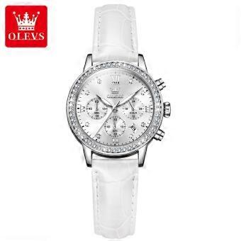 OLEVS 9933 Fashion Ladies Watches White Leather Female Waterproof Quartz Watch Women Watch Reloj