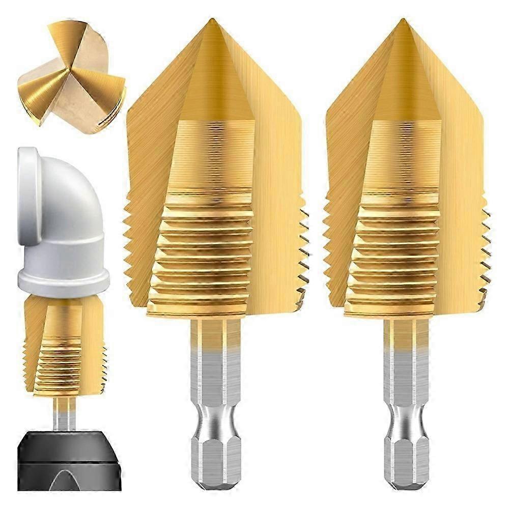 Pipe Threading Tool Kit, Electric Drill Compatible Internal and External Thread Cutting Tool for PVC Plastic Pipes-JNNJV