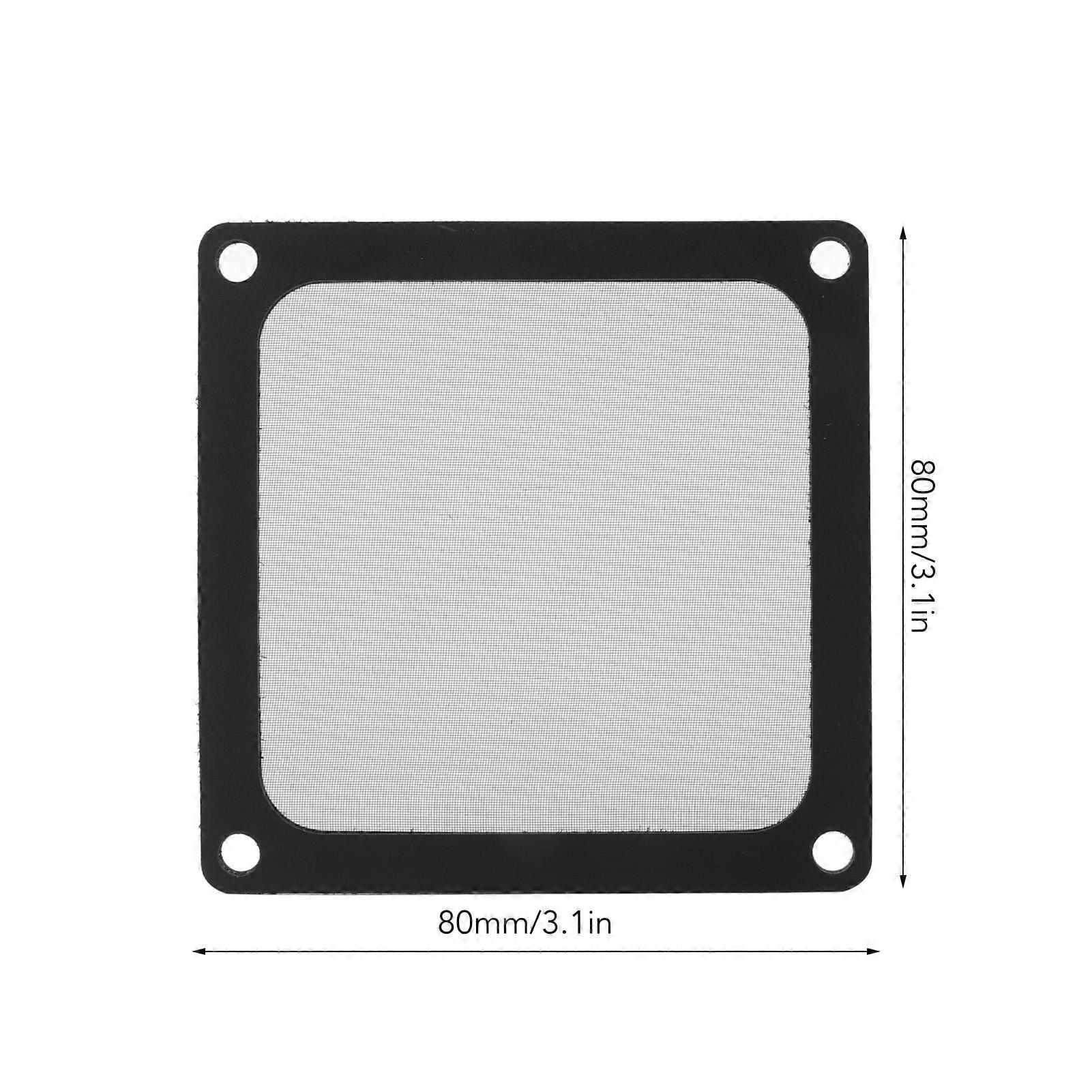 5 Pack Computer Case Dust Filter Magnetic Frame Dustproof Black Mesh 80mm