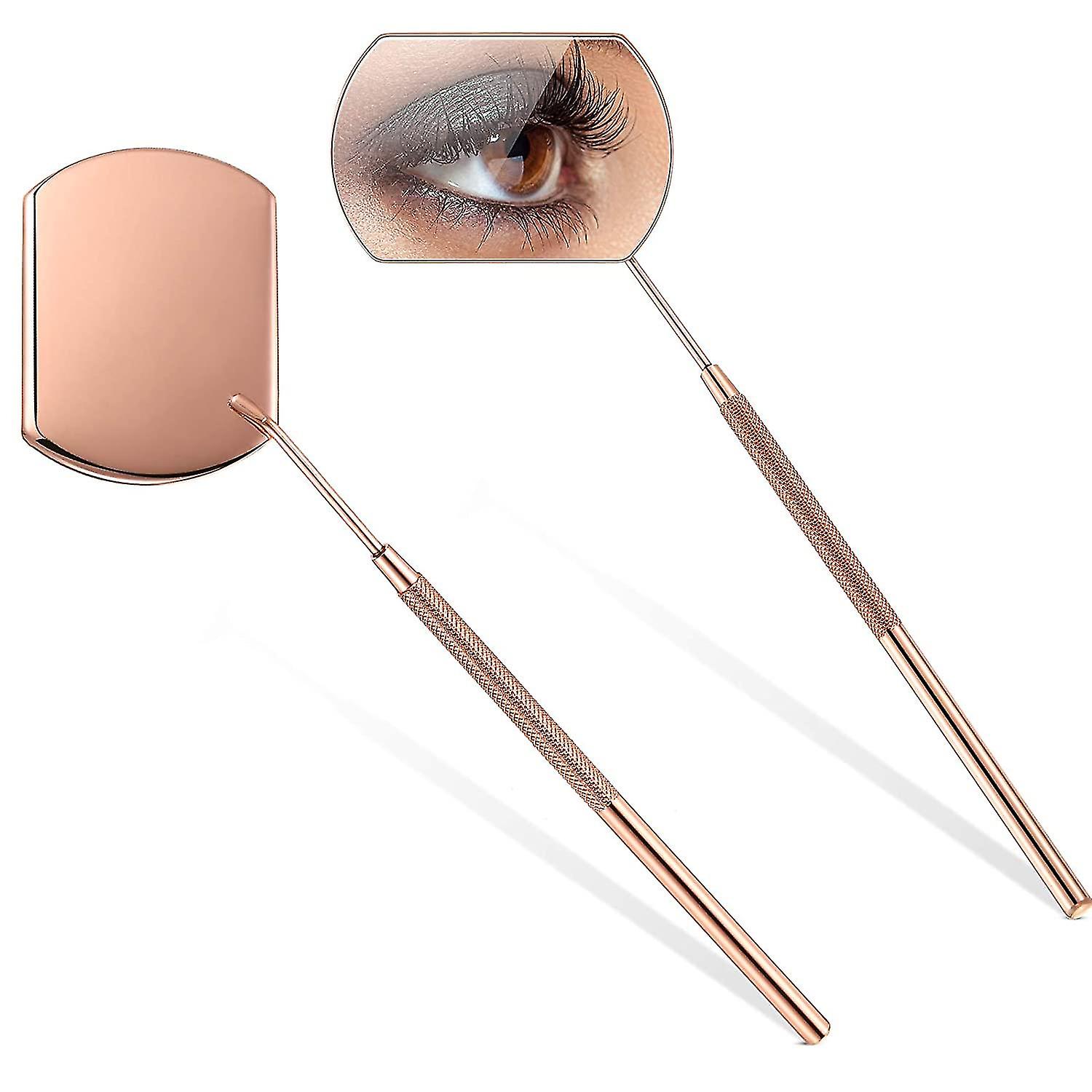 2 Pieces Lash Mirror, Large Square Mirror Stainless Steel Eyelash Mirror Lash Tools