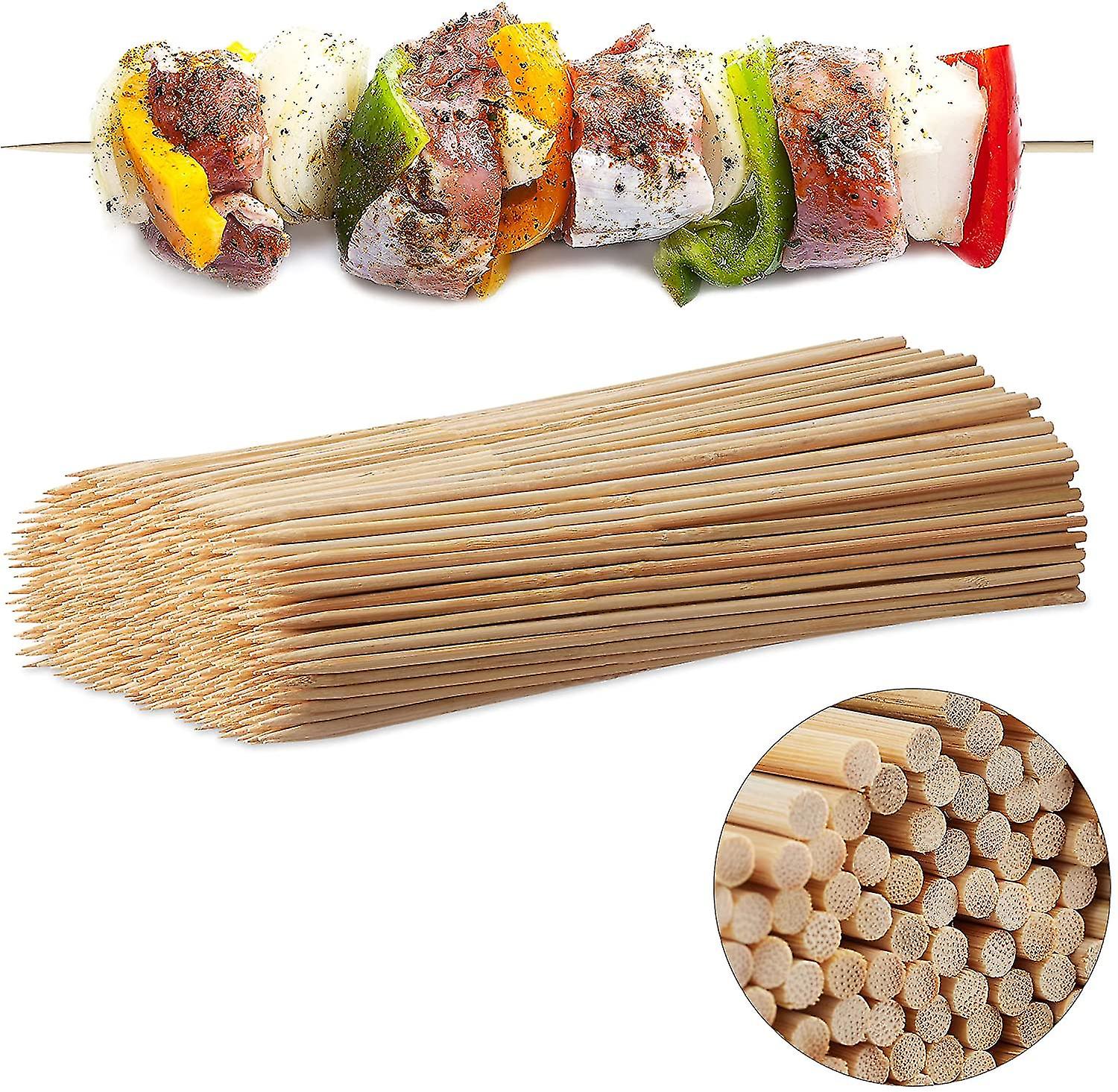 10023685 Wooden Skewers, Lot Of 500 Barbecue Skewers, Bamboo, Diy, 30 Cm Long, 4 Mm Wide, Practical, Nature