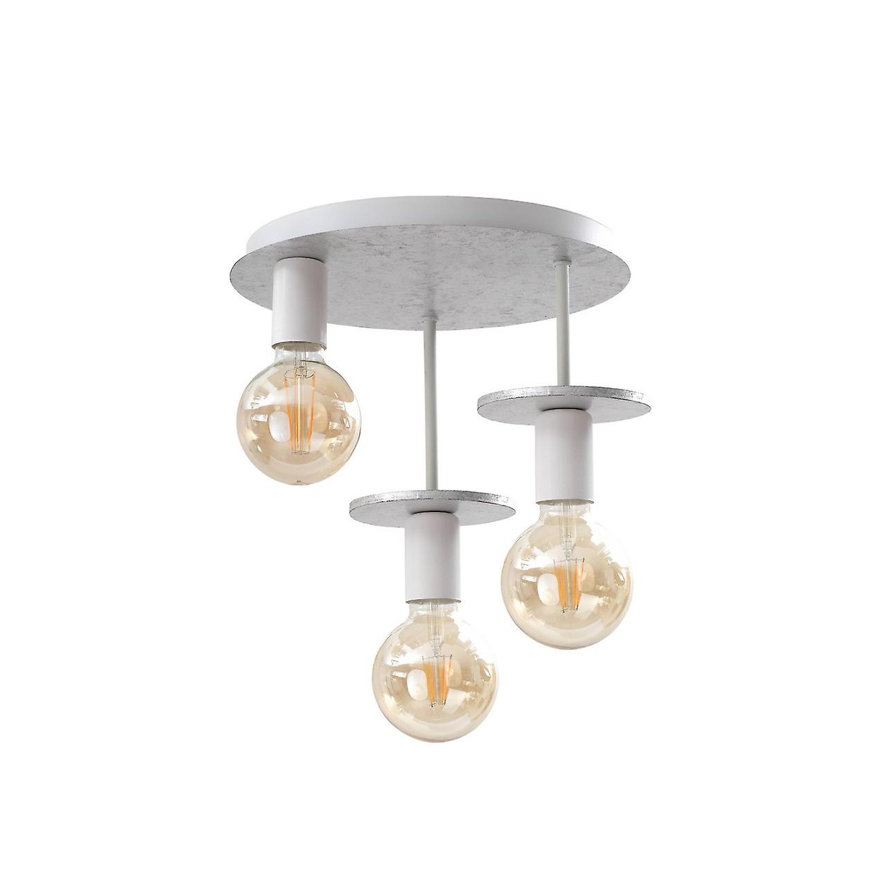 Keter Saturn Multi Arm Semi Flush Ceiling Light Silver, 30cm, 3x E27