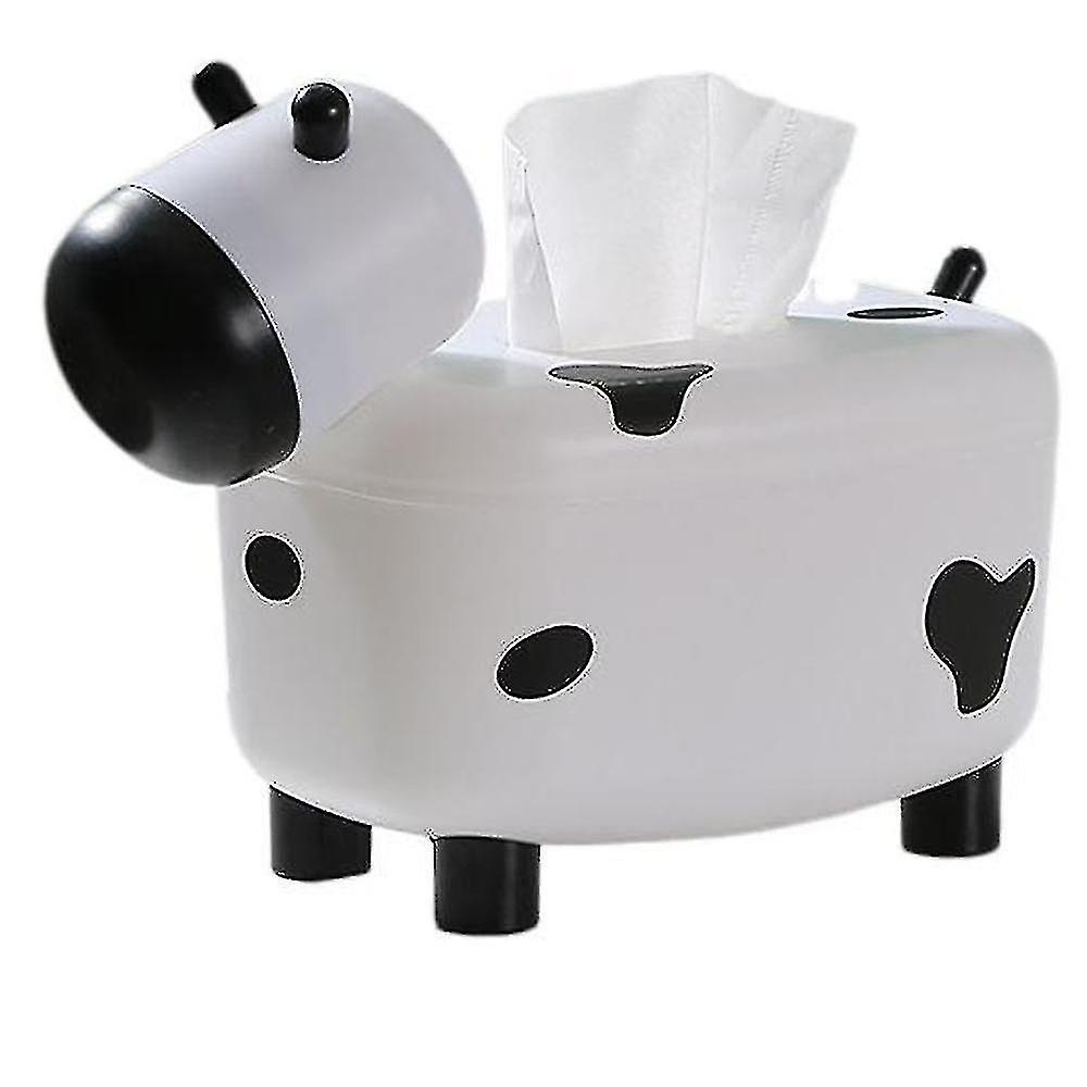 Cute Tissue Box Holders Cow Shape Decorative With Cute Toothpick Dispenser Funny For Bathroom,living R