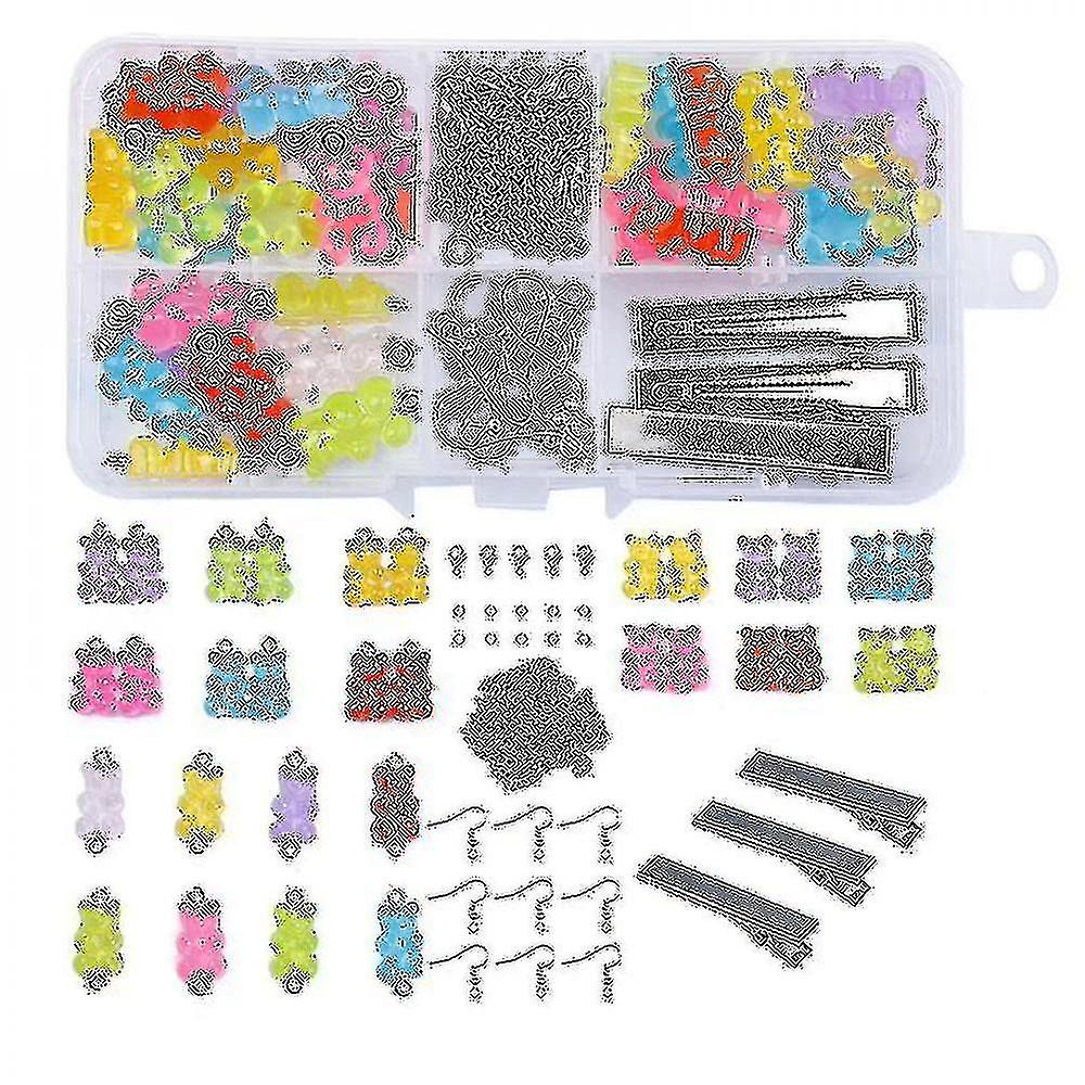 Diy Boxed Resin Bear Jewelry Accessory Set