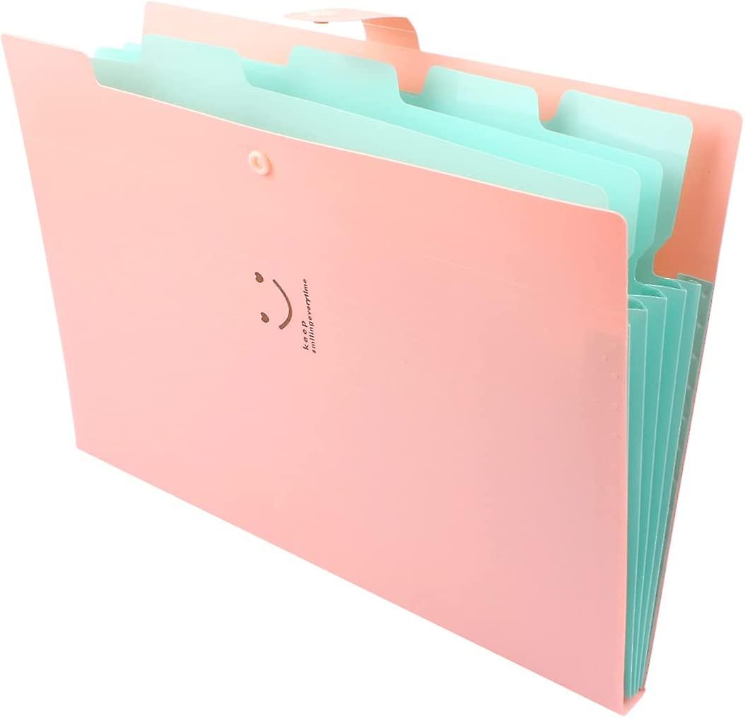 Heytea Cute School Supplies, File Folders Letter A4 Paper Expanding File Folder Pockets Accordion Document Organizer Document Organizer(pink, A4)