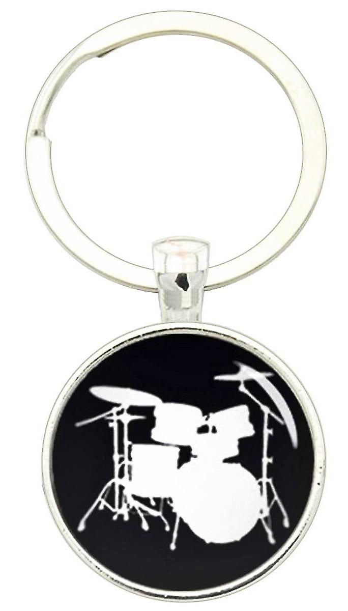 Bassin and Brown Drum Kit Key Ring - Black/White
