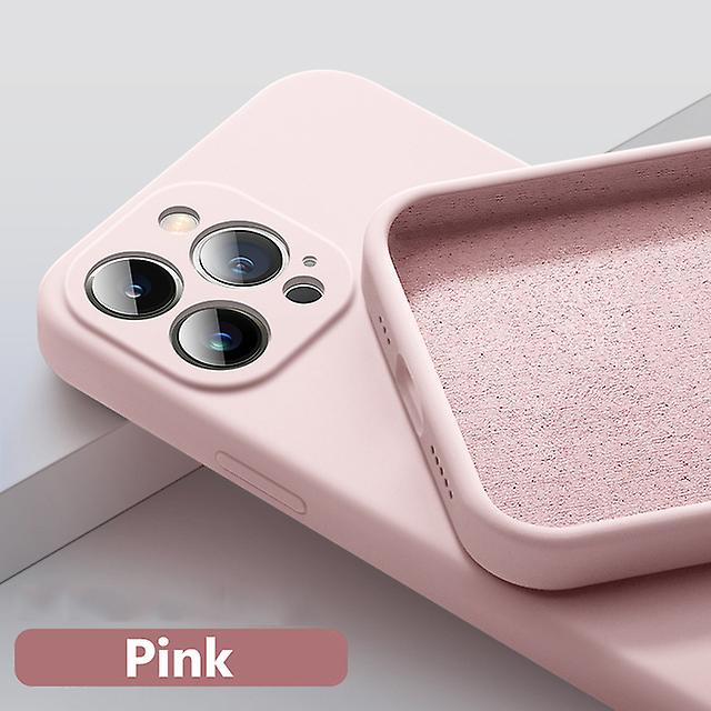 Square Liquid Soft Silicone Case For Iphone 14 13 12 Pro Max Plus Full Protection Cover