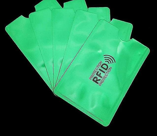 Green 10 Pieces A Anti Rfid Blocking Reader Card Cover Holder Protection Id Bank Case