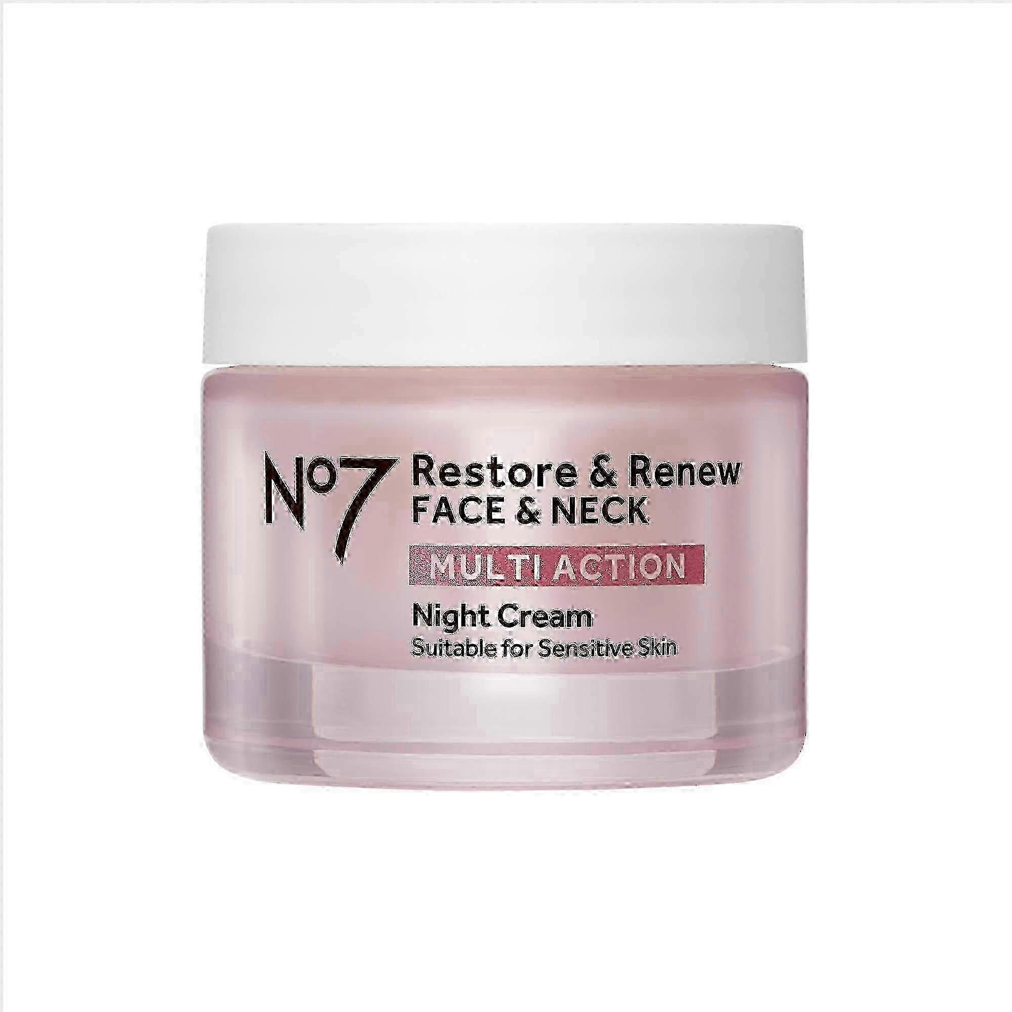 No7 Restore & Renew Multi Action Gezicht & Hals Nachtcrème, 1.69 Oz