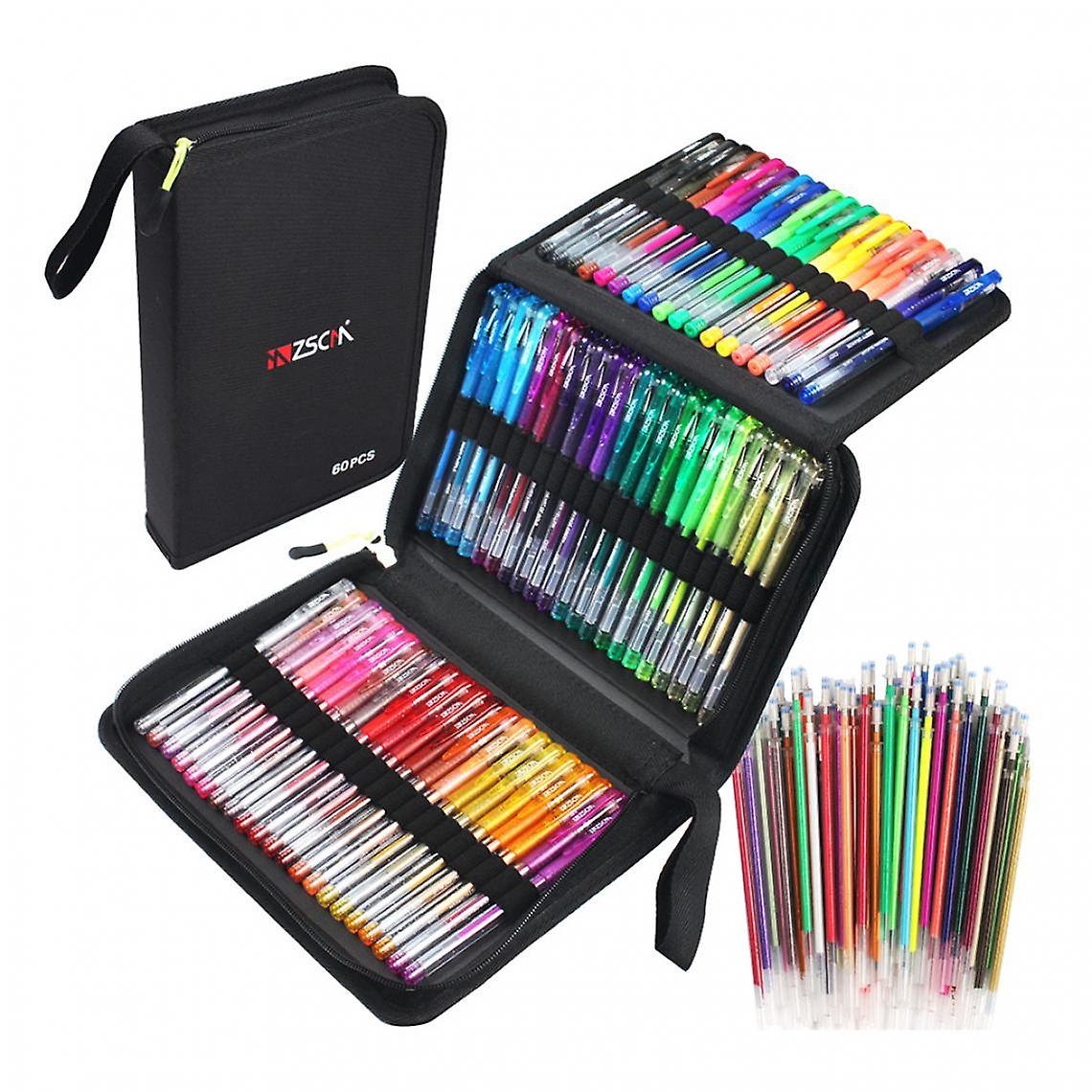 121pcs Gel Pens For Adult Coloring Books, Colorful Gel Marker Pen Set For Kids