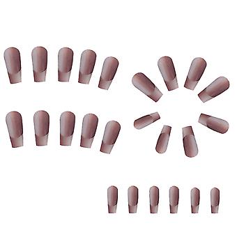 Two Colors Gradient Fake Nails Long Glossy Nail Patch Set For Girls And Women