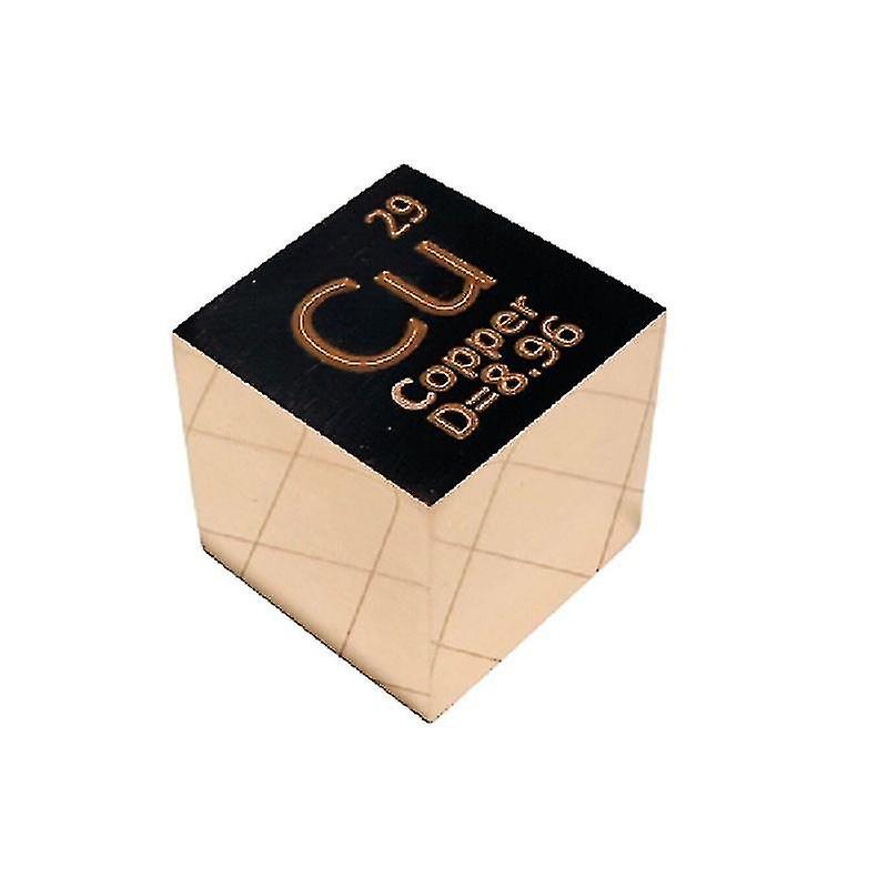 Mirror Polished Copper Cu Cube 1 Inch Periodic Table Format High Purity 99.95%