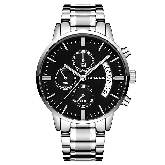 Guanqin Top Brand Sport 50m Waterproof Chronograph Quartz Stainless Steel Watch For Men Luminous Multifunctional Luxury Watches