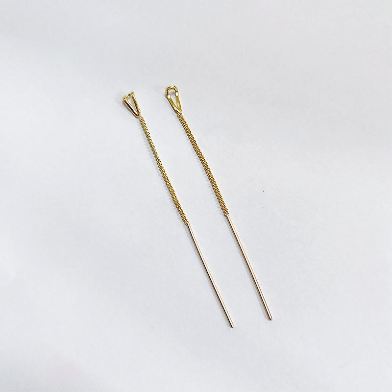 Kvinder ørering pige stud øre Drop Version Full Rhinestone Long Tassel Simple Golden Silver Party Beau