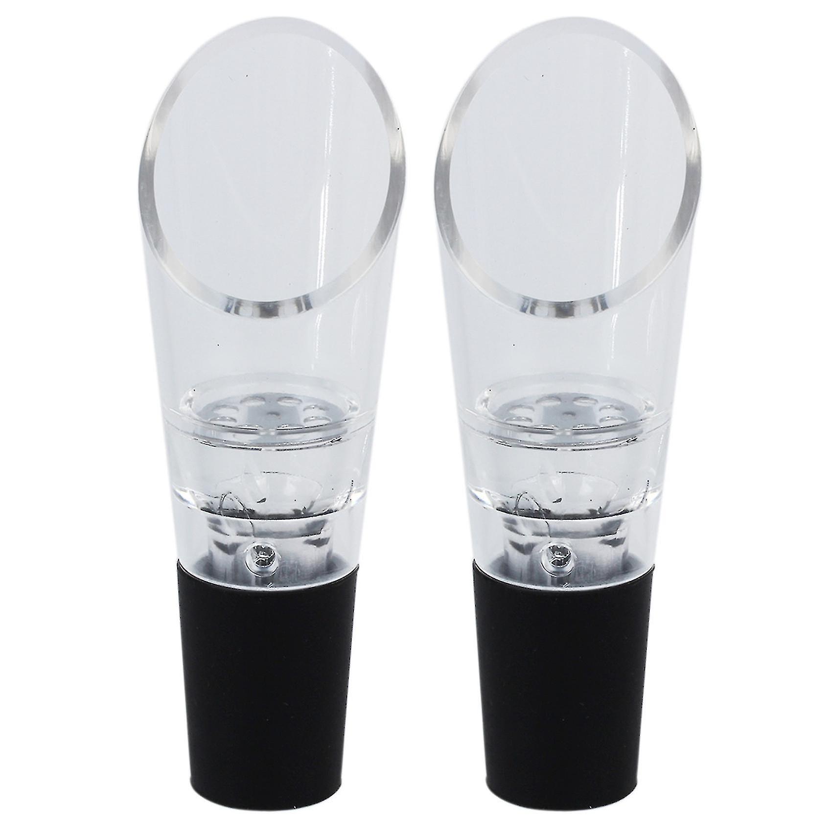 2x Wit/rode Wijnbeluchter Pourer Pour Uitloop