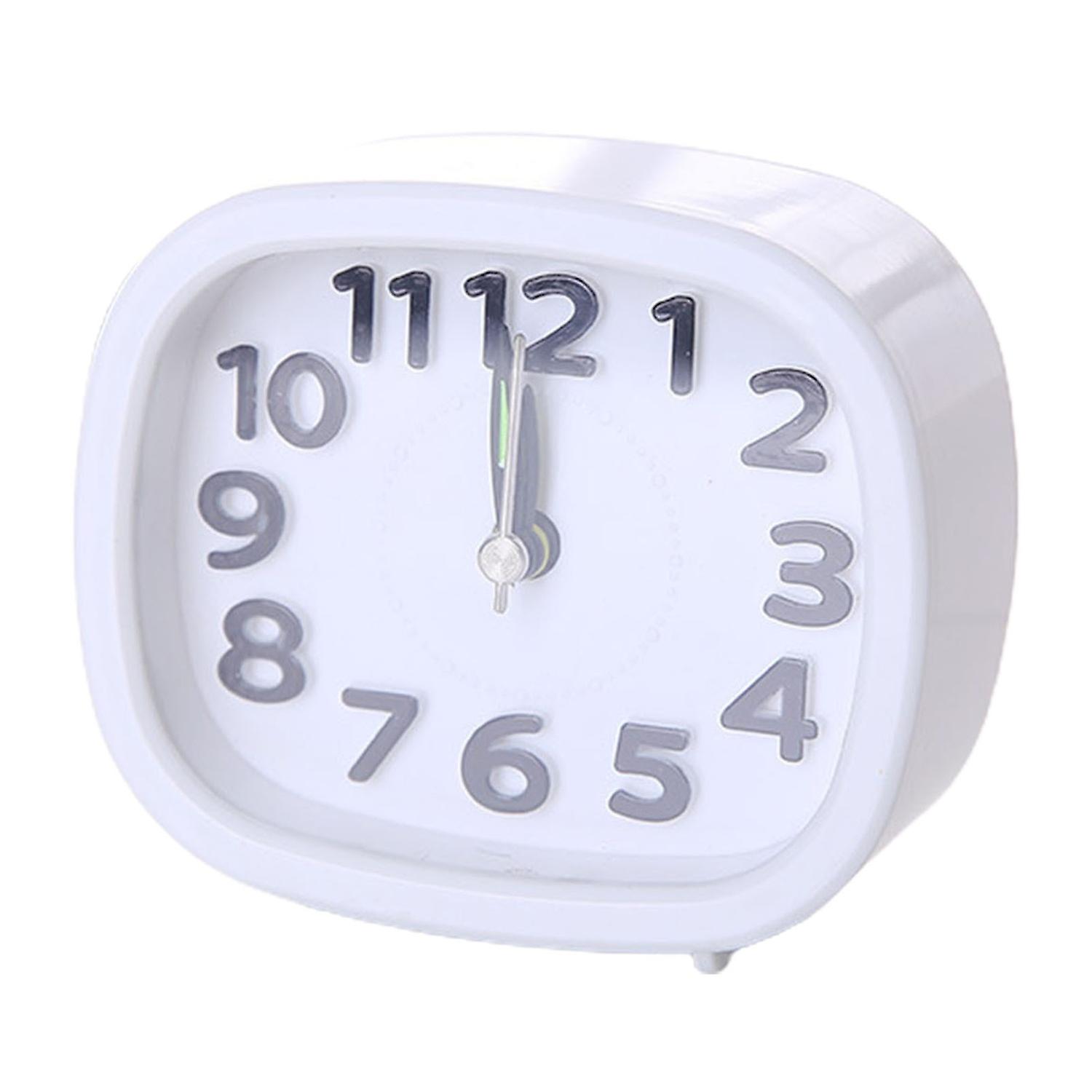 Table Clock Low Noise Multi-functional Round Small Bedside Analog Alarm Clock for Daily Use