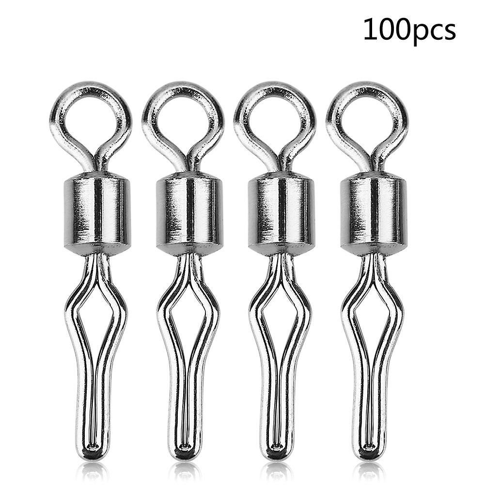 Fishing Swivel,100pcs Durable Stainless Steel Rolling Swivel Fishing Swivel Connector Versatile Functionality
