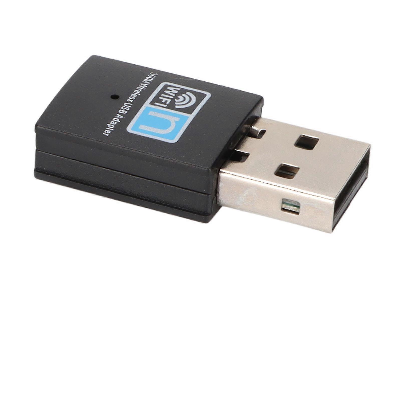 Compact Design WiFi Adapter, Fast Wireless Data Transfer 300Mbps USB Network Card for Wide Range Coverage, Plug and Play for PC, Laptop, Mac, Linux