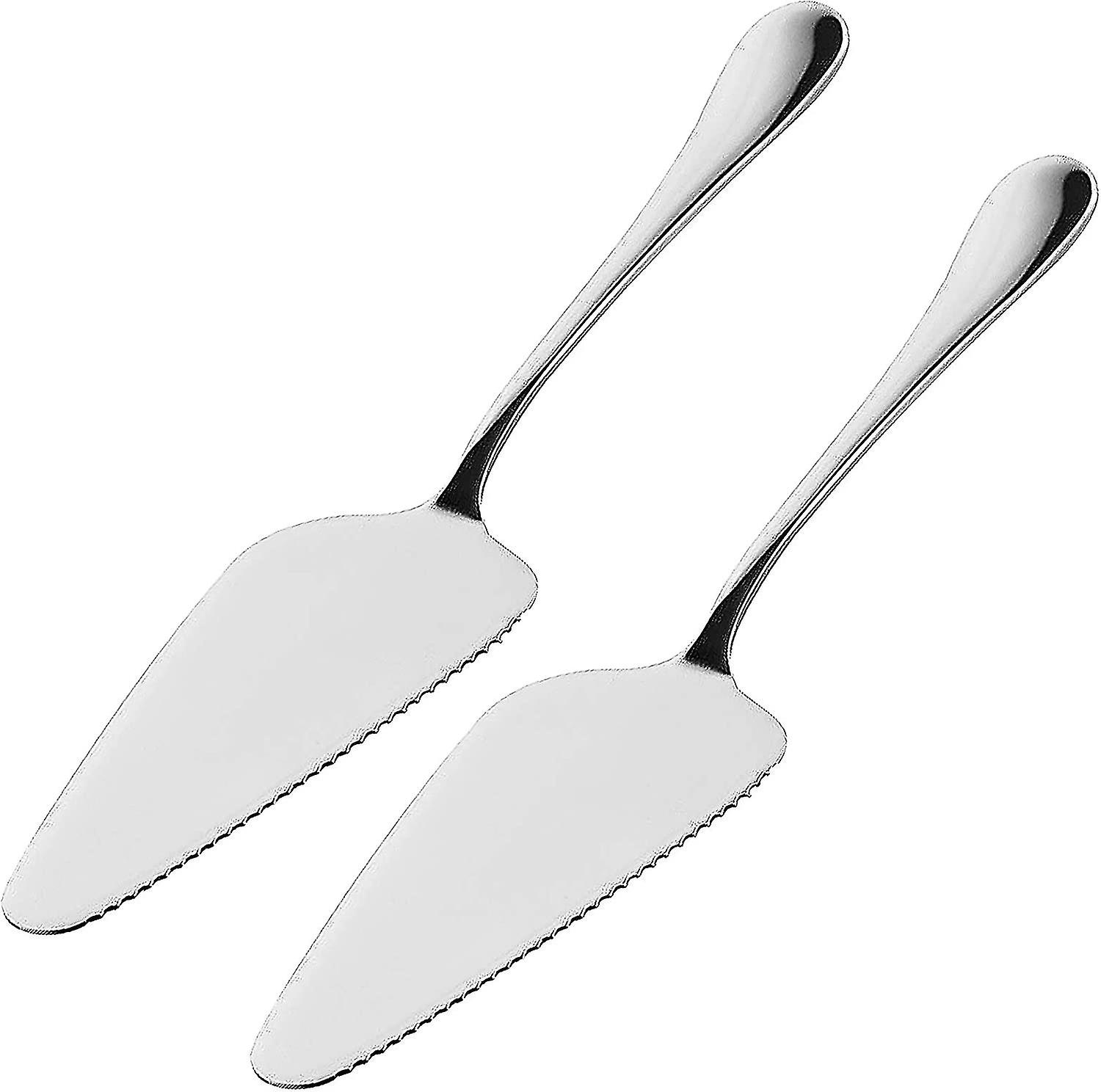 مجموعة من 2 خادم فطيرة من الفولاذ المقاوم للصدأ 430 ، 23 سم مجرفة كعكة سكين كعكة مجموعة مجرفة البيتزا