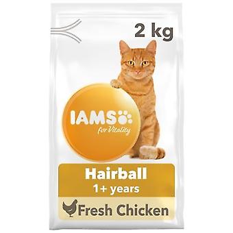 Iams Vitality Adult Cat Food Hairball Chicken 2kg