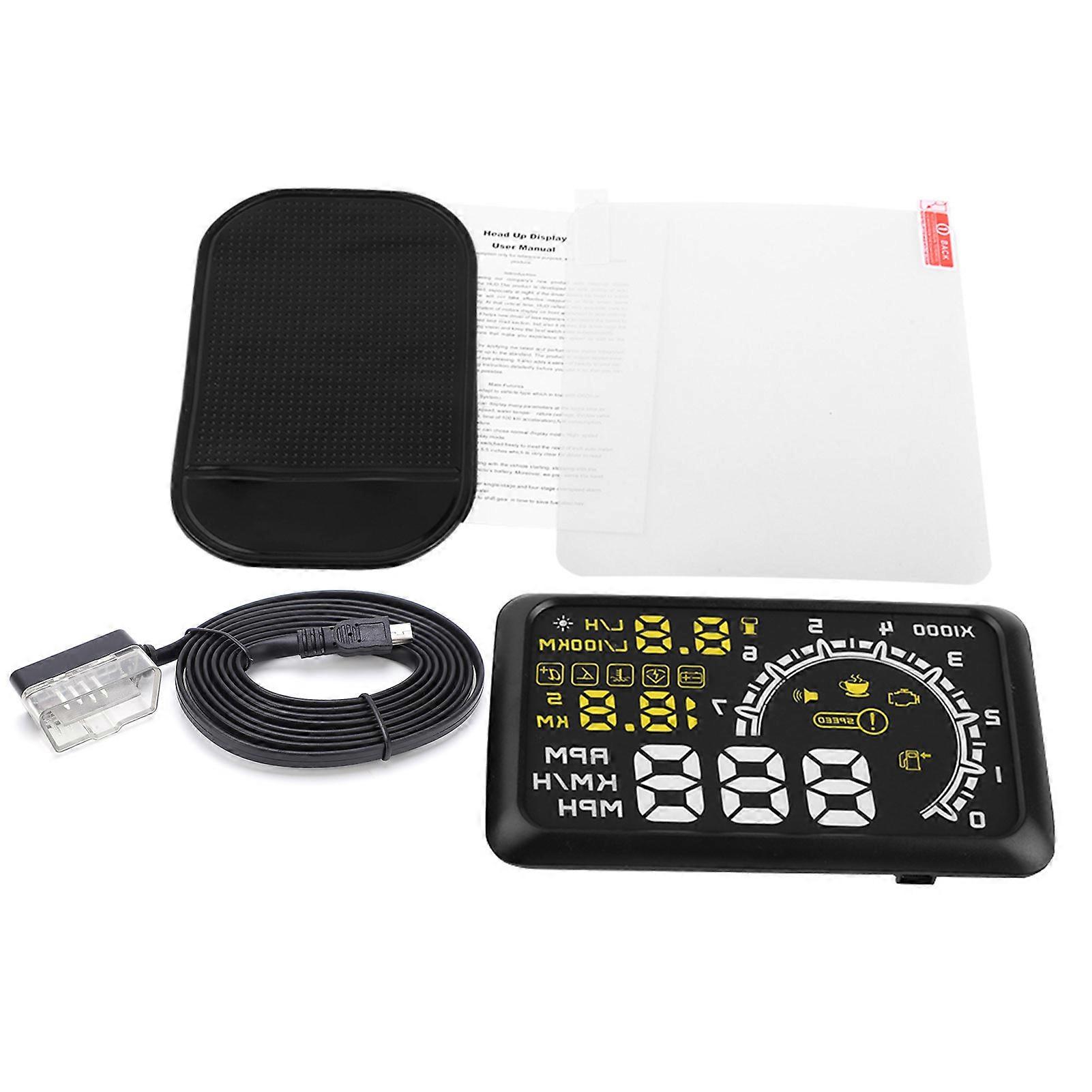 5.5'' Car HUD OBDII Fuel Overspeed Warning