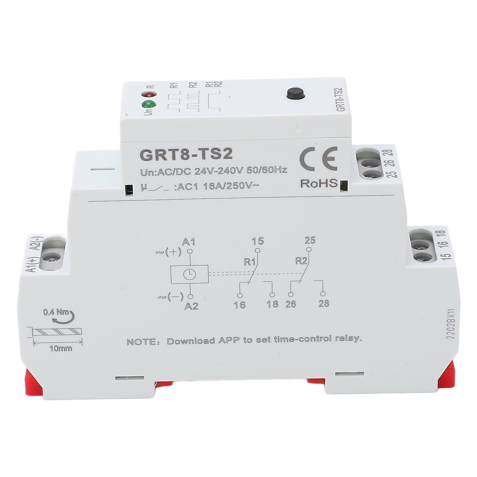 Time Relay Flame Retardant ABS Case Auxiliary Relay with LED Indicator for Circuit AC DC 24‑240V 
