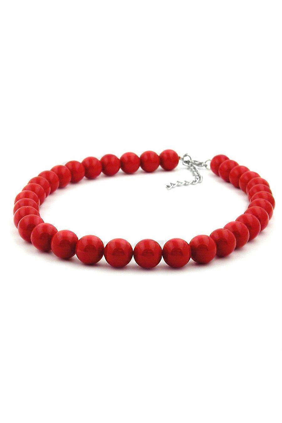 Necklace Red Beads 12mm Round & Polished - Gl01565