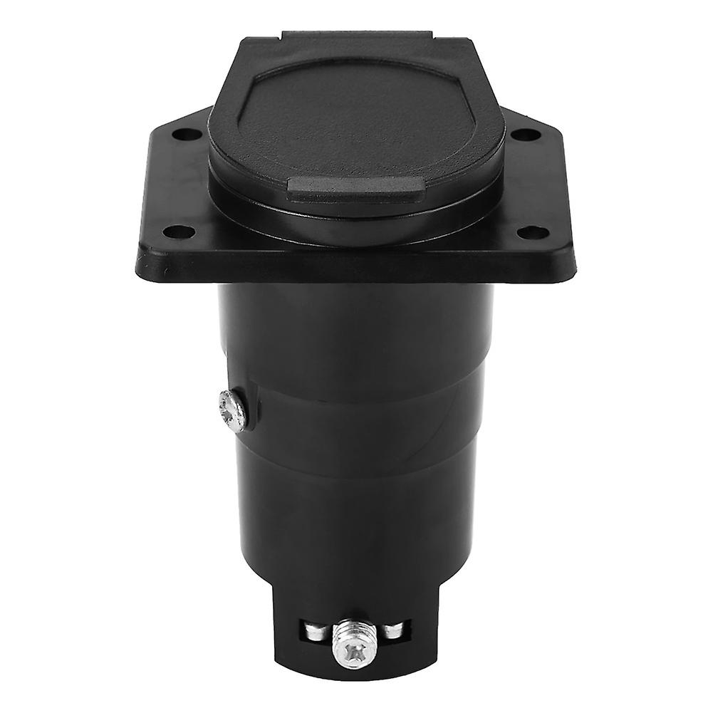 7 Pin Round Trailer Plug 7 Way Blade Socket Adapter, Caravan Towbar Wiring Connector for Towing Trucks Trailers and RVs