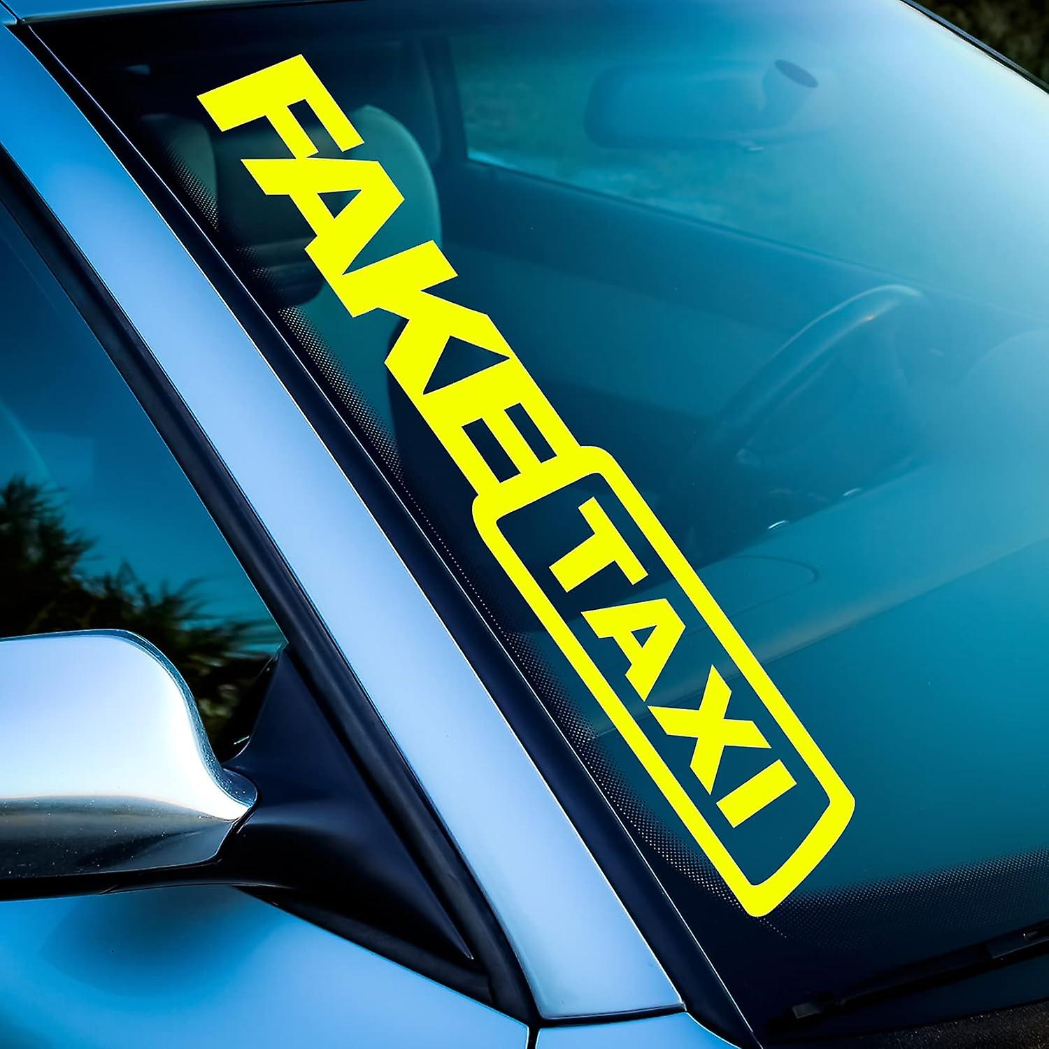 2 Pieces Front Windshield Sticker "Fake Taxi" Suitable for Tuning