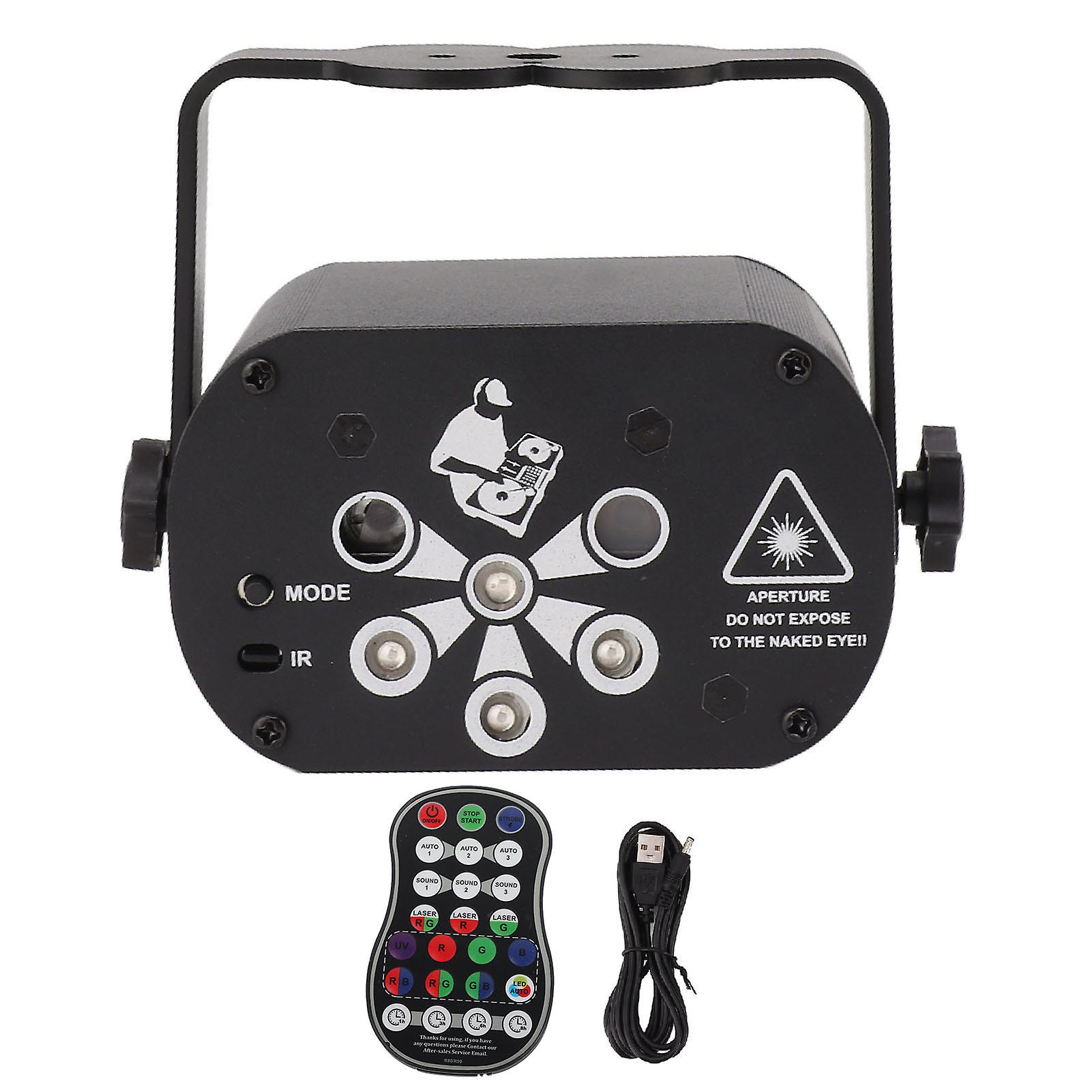 Rechargeable LED Party Light Projector with 60 Dynamic Patterns, Remote & Cooling Fan for DJs and Stages