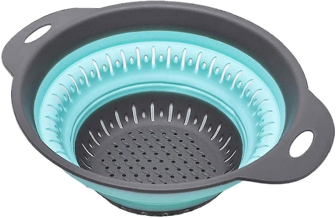 Collapsible Colander Vegetable and Fruit Drain Storage Basket Silicone Kitchen Drain Basket Drain with Handles
