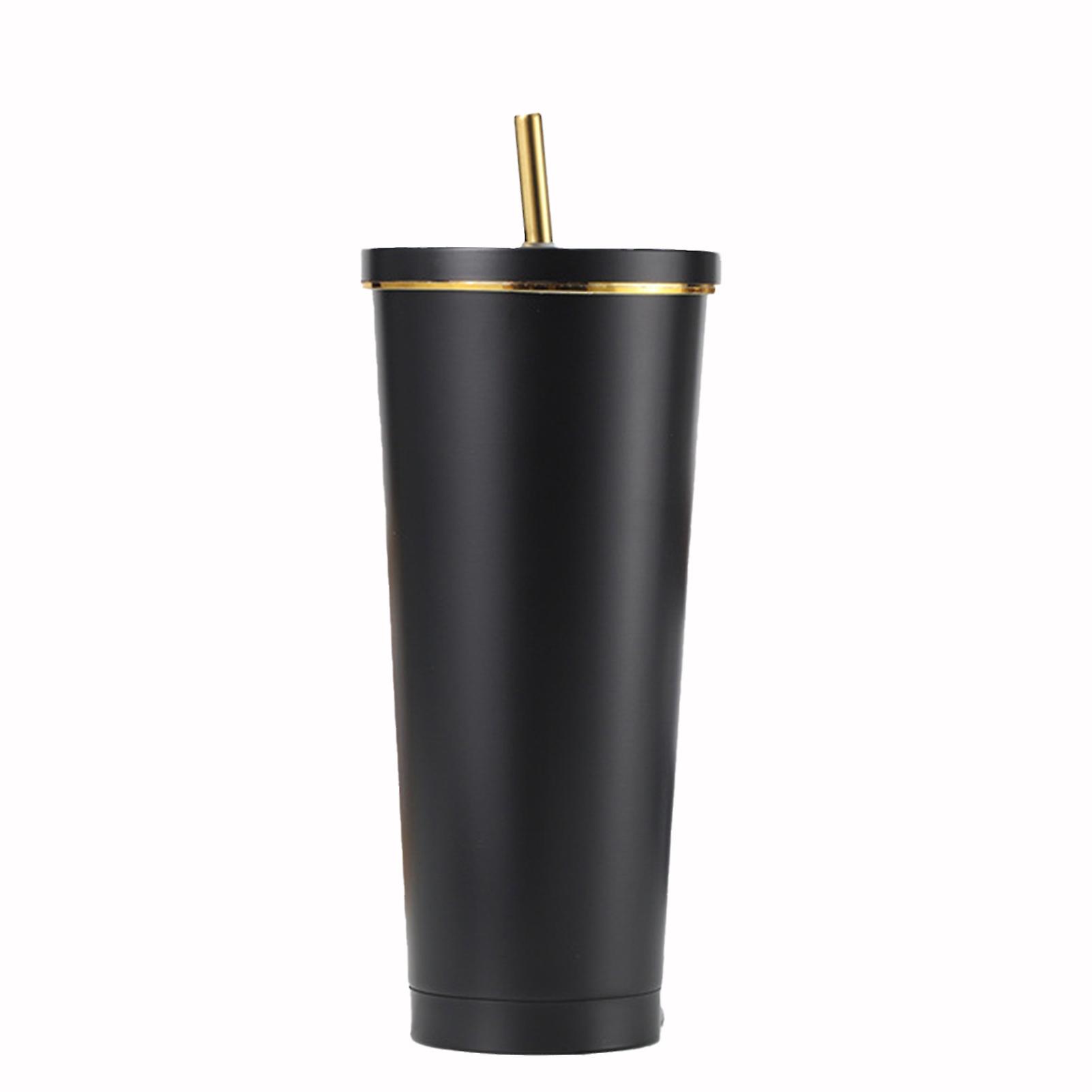 Vacuum Straw Cup With Lid with Straws Portable Large Capacity Drinking Bottles for Office School