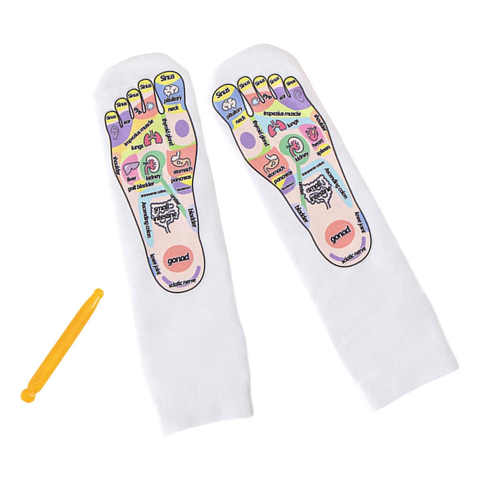 Skarpety do masażu stóp Oddychające skarpety refleksologiczne do salonu masażu do codziennego użytku 21,5 cm x 9 cm Białe