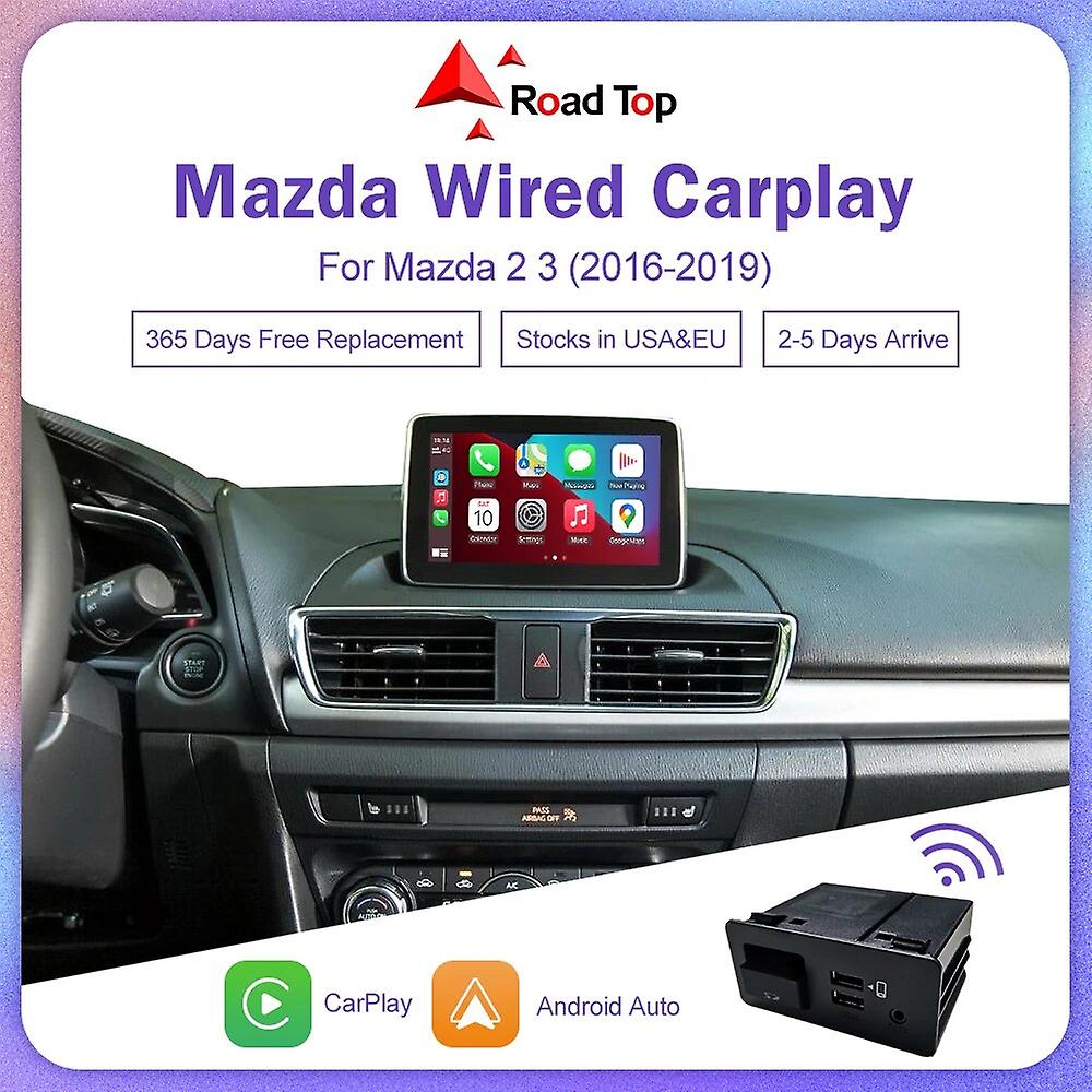 Road Top Wired Apple Carplay Android Auto Usb Adapter Hub Oem For Mazda 3 2 Retrofit Kit