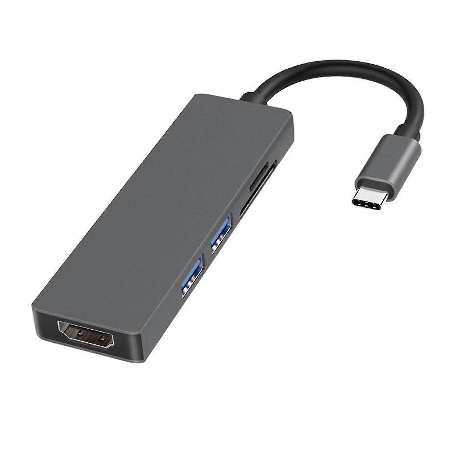 Multifunctional 5-in-1 Type-C Hub to 4K USB 3.0 USB-C Docking Station Converter Adapter