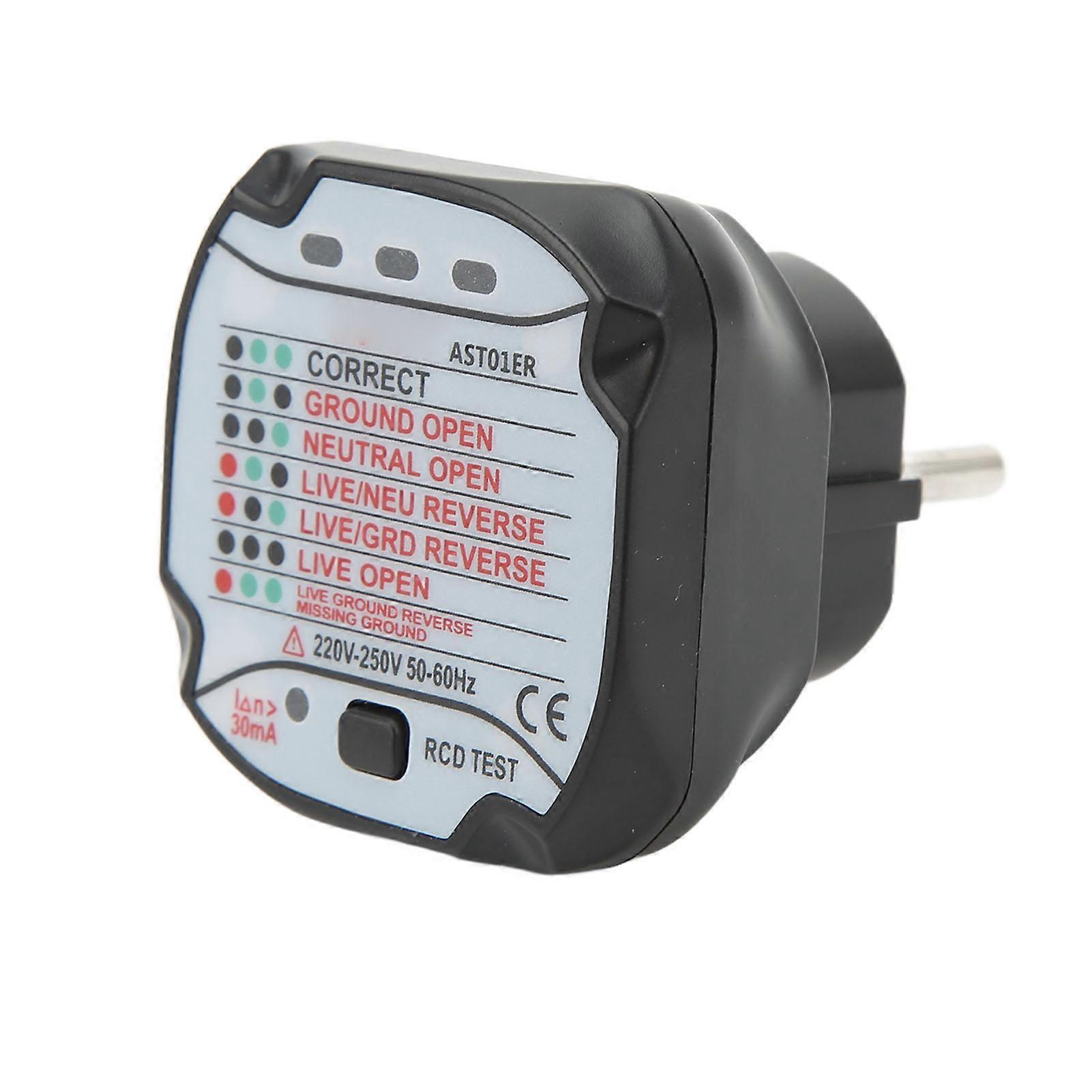 Plug Socket Tester Accurate Detection Quick Response Socket Detector EU Plug 220V?250V