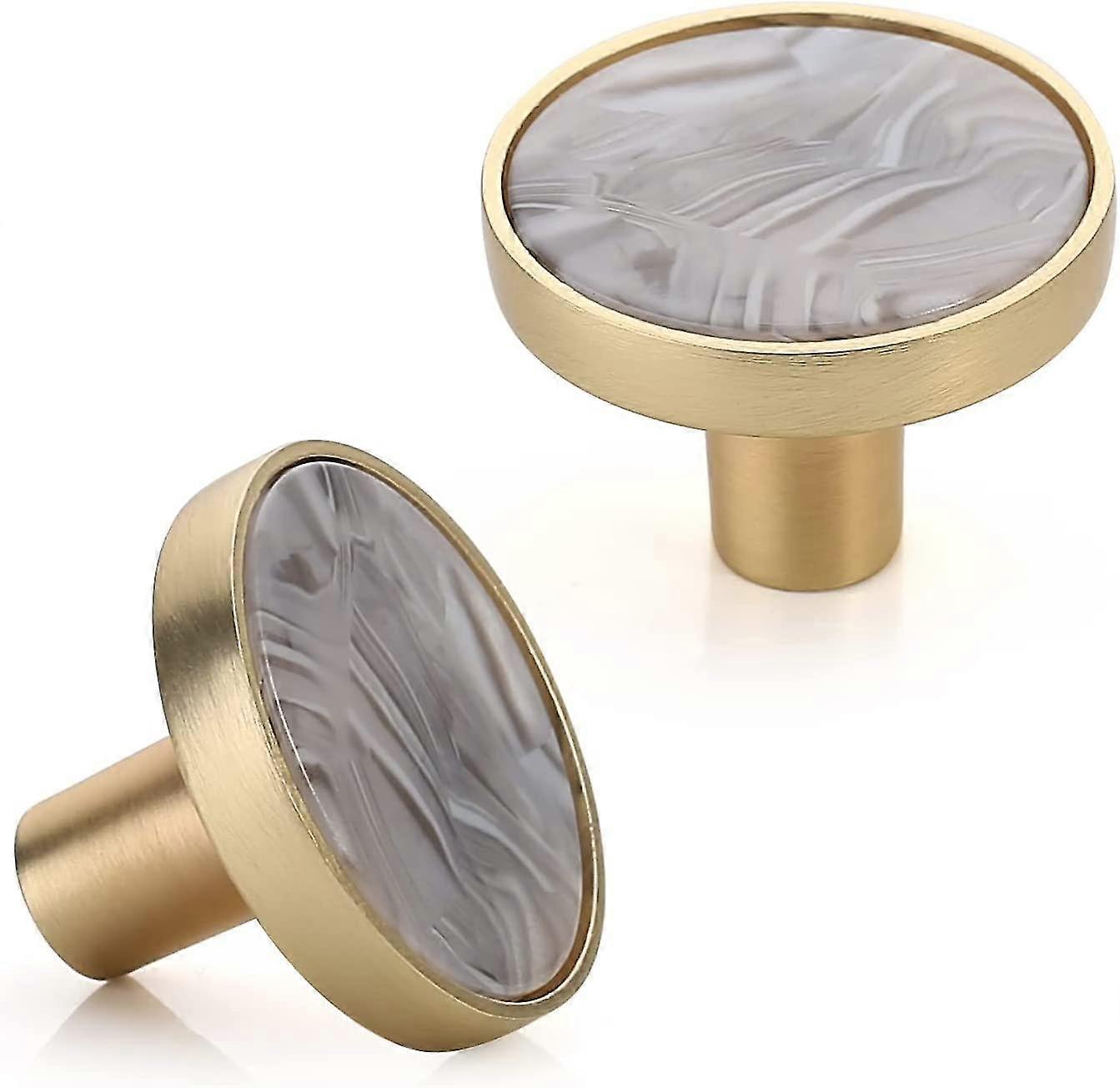 Set Of 8 Brass Cabinet Knobs Cupboard Knobs For Kitchen, Bathroom, Bedroom, Officerock Ash32mm