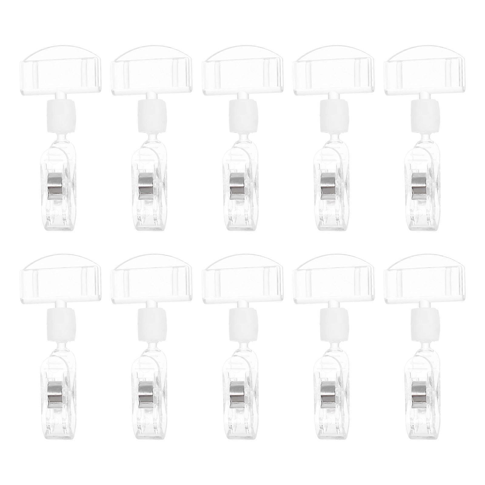 10pcs Plastic Price Tag Clips Mall Advertising Label Racks Simple Display Stand