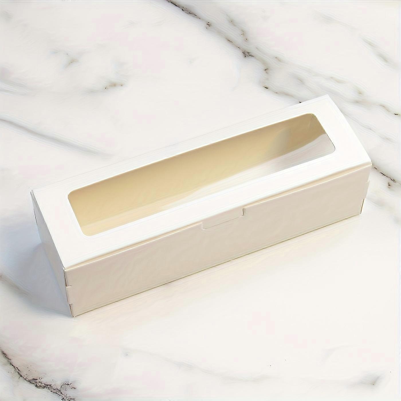 Elegant flip-top firkantede gaveesker 10-pakke - perfekt for informasjonskapsler, godteri og desserter, ideell for spesielle anledninger, hvit / brun