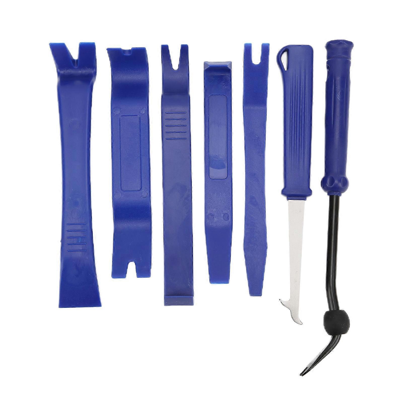 7pcs/set Audio Remover Set Disassembly Tool Pry Bar for Car Trims Radio Door Dashboard Panel Tire Clean