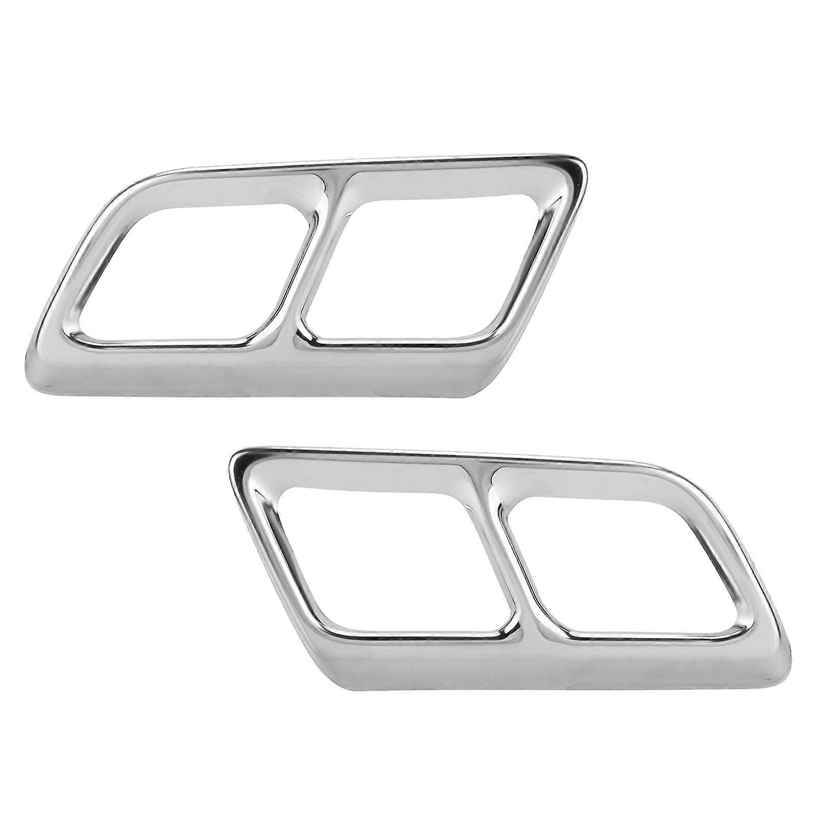 2pcs Exhaust Tip Trim FourOut Tail Throat Frame Replacement for Cadillac XT6 202021(Light Color )