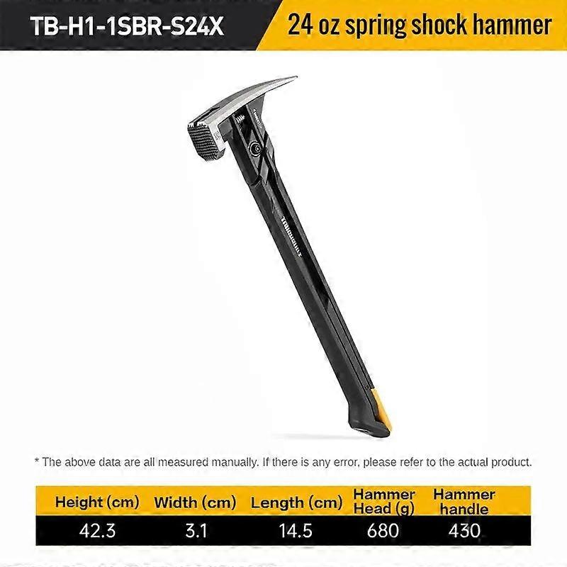 Toughbuilt άνοιξη κραδασμών απορρόφηση κραδασμών σφυρί καρφιών μαγνητικό λαστιχένιο εργαλείο υλικού σφυριών απορρόφησης κραδασμών Tb-h1-1sbr-s20x 20oz 24oz