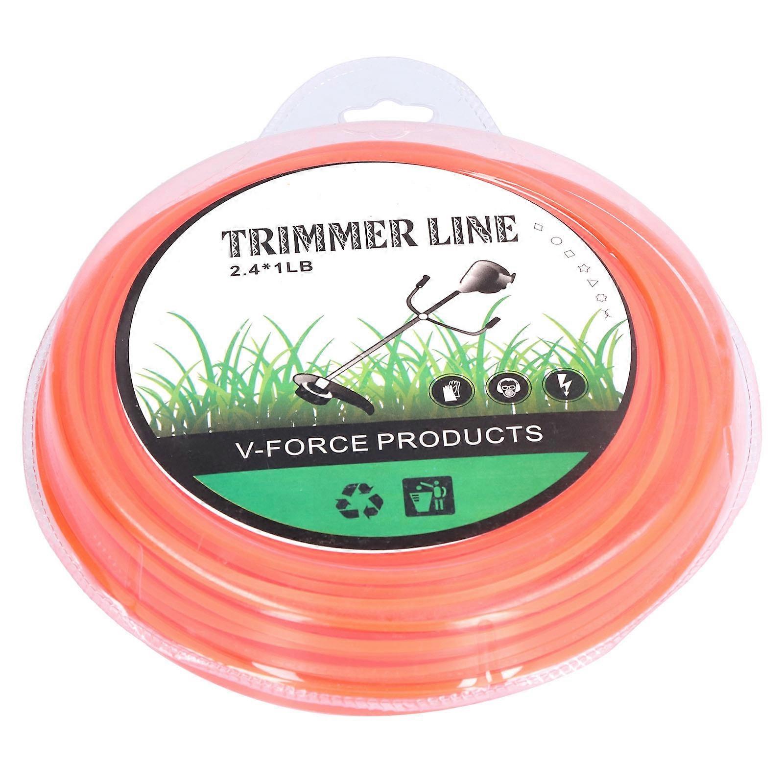 String Trimmer Replacement Line High Flexibility Easily Install Use Wear Resistant Mowing Nylon Trimmer Rope for MowersRed 2.4 Quadrate